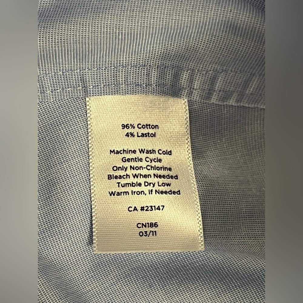 Talbots blue wrinkle resistant dress shirt nwot - Picture 4 of 5